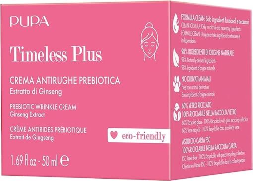 Pupa skincare timeless plus prebiotec wrinkle crème  50ml - Afbeelding 2
