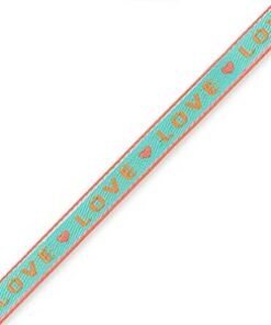 Lint armbandje turquoise love