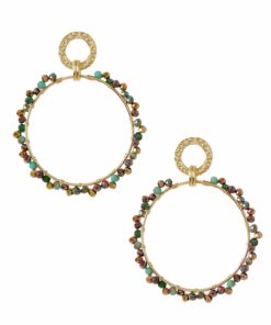 Oorbellen groen strass rond