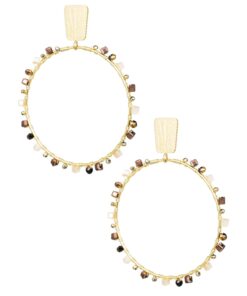 Oorbellen bruin strass fijn