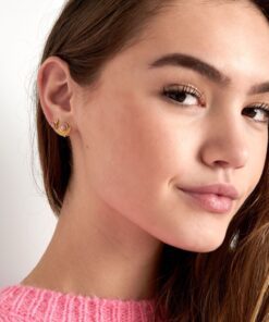 Oorbellen knopjes - waaier roze - Afbeelding 2