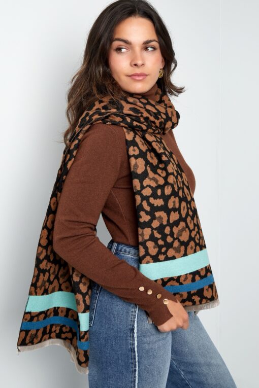 Sjaal panter blauw