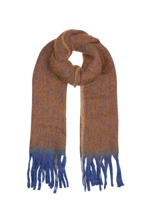 Sjaal bruin/ blauw