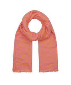 Sjaal panter roze- oranje