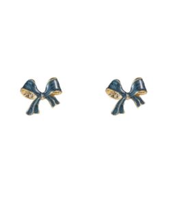Day & Eve E55026-3 Bow Stud - dark blue
