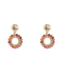 Day & Eve E55215-8 Round Dangle - burgundy mix