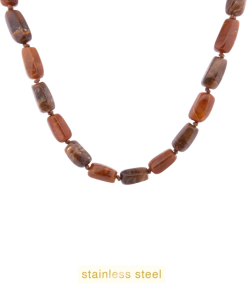 Day & Eve Big Square Stones Necklace - Brown