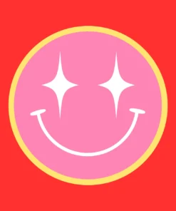 Forex Tegeltje Smiley - Rood/Roze