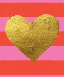 Forex Tegeltje Gouden Hart - Rood/Roze