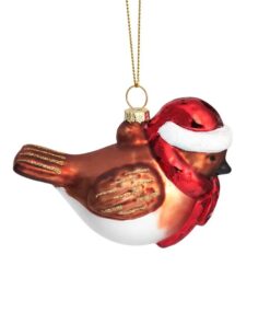 Mus met Sjaal en Muts Kerstbal