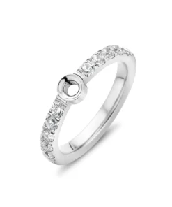 Melano Twisted Crystal Ring - Zilverkleurig, 54