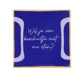 Plate Square Wil Je Een Beschuitje 18x18x2cm