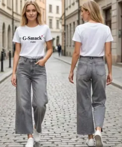 G-Smack Wide Leg Jeans Grijs - Maat 40