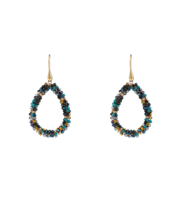 Day & Eve Drop Dangle - Gold Blue Mix