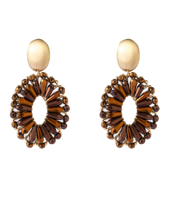 Day & Eve Bold Oval Dangle - Brown