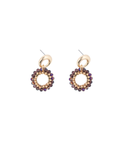 Day & Eve 2 Rounds Stud - Aubergine